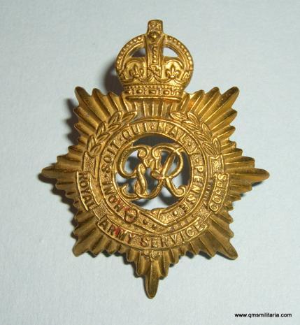 Royal Army Service Corps ( RASC ) GVI ( Scarce 2nd Pattern) Brass Cap Badge