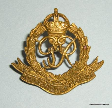 Scarce Royal Military Police ( RMP ) Brass Collar Badge GVI with Royal in title, 1946 - 1952
