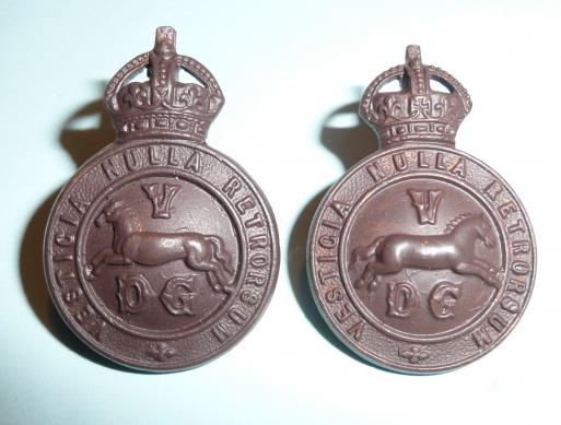 5th Dragoon Guards Officers OSD Facing Bronze Collar Badges