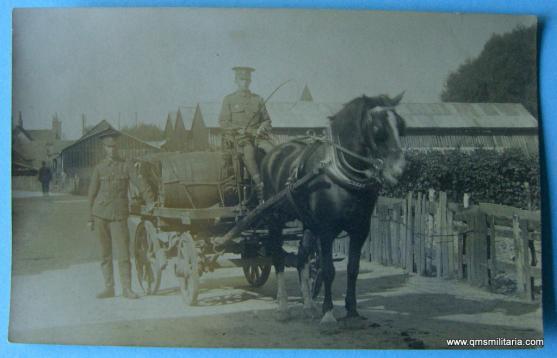 Original WW1 Postcard Royal Army Medical Corps ( RAMC ) Wagon and Horses