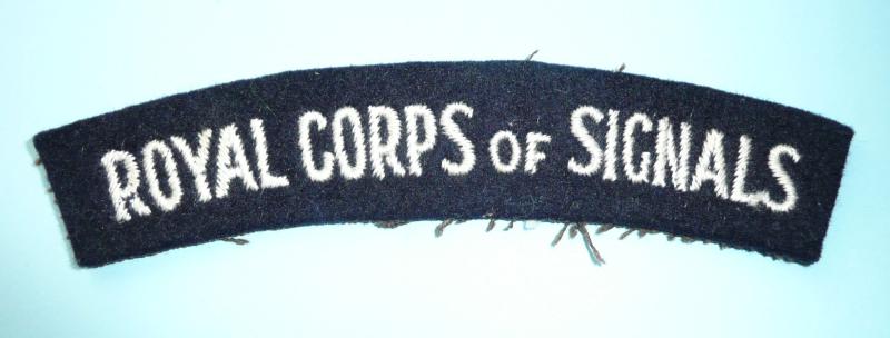 WW2 Full Lettering Royal Corps of Signals Embroidered Cloth Shoulder Title