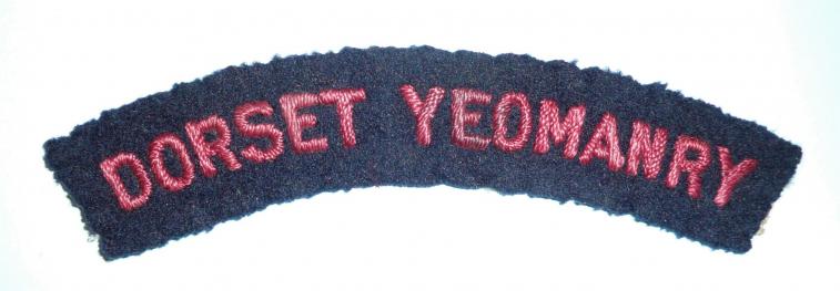 Dorset Yeomanry Embroidered Cloth Shoulder Title