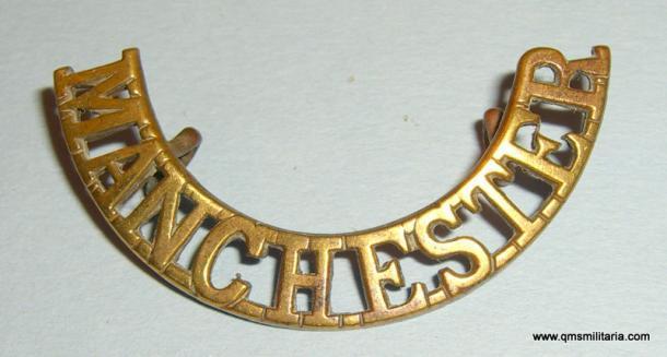 The Manchester Regiment Officers Post War Brass Shoulder Title