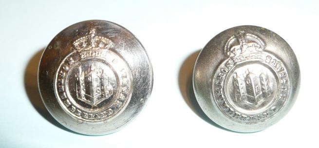 Northumberland Hussars Yeomanry Officers Medium Pattern Buttons (2 patterns)