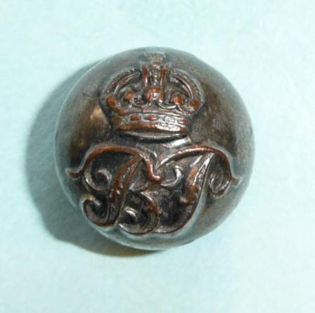 Bombay Police (BP) Silver Plated Ball Button, Kings Crown