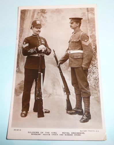 Pre WW1 Original Photographic Black & White Postcard - Royal Engineers