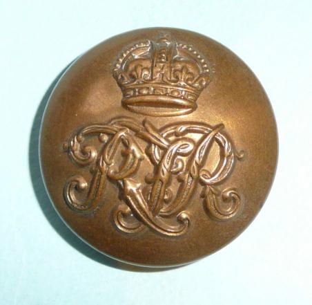 RTR Royal Tank Regiment Other Ranks Large Pattern Brass Button, Kings Crown