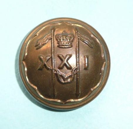 Victorian 21st Lancers ( Empress of India's ) Other Ranks Large Pattern Brass Button