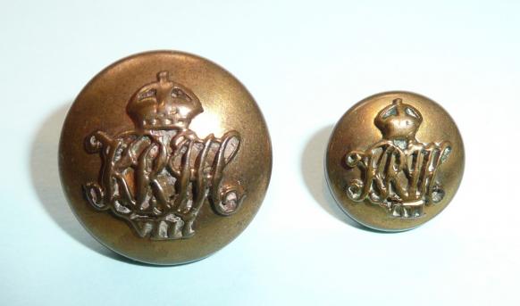 8th Hussars Officers Buttons Gilt Buttons Medium and Small Cap Buttons