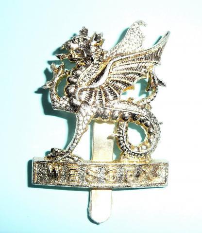 Wessex Brigade Brass AA Gold Anodised Aluminium Cap Badge, 1958 - 1969 Infantry Brigade, Gaunt London