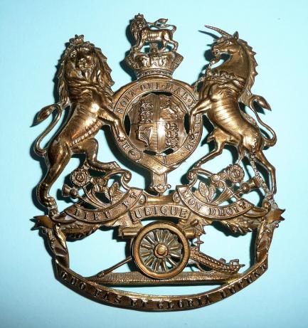 Victorian Large Royal Artillery (RA) Other Ranks Brass Helmet Plate Badge