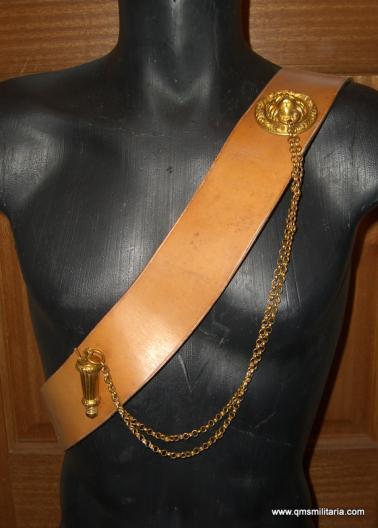 Queens Own Worcestershire Imperial Yeomanry Officers Shoulder Belt & Pouch With Whistle and Gilt Fittings