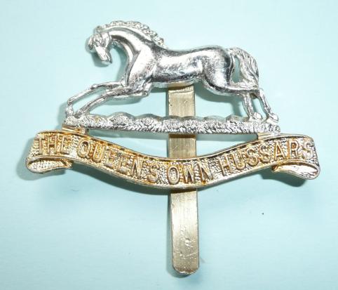 Queens Own Hussars (QOH) Anodised Aluminium Cap Badge - Gaunt London