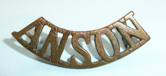 WW1 RND Royal Naval Division Anson Battalion Brass Shoulder Title
