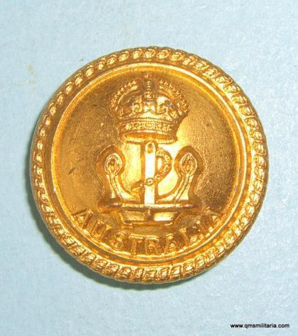 Royal Australian Navy ( RAN ) Officers Large Gilt Button, pre 1952