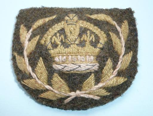 WW2 RQMS Warrant Officer Padded Khaki Rank Insignia Arm Badge