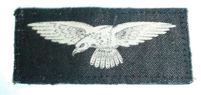 WW2 Royal Air Force ( RAF ) Printed Light Blue on Dark Blue Cloth Eagle Arm Badge