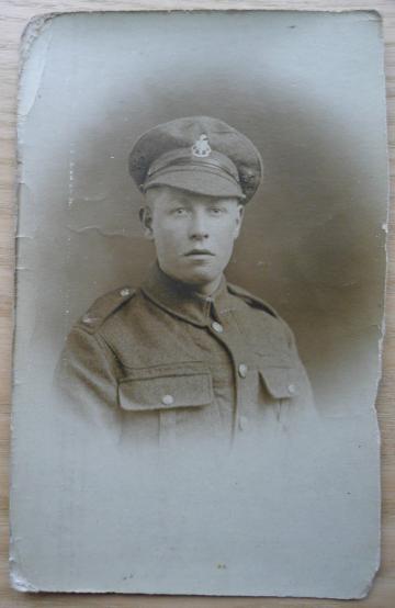 WW1 Original Portrait Postcard Royal Sussex Regiment - C. Jefferies