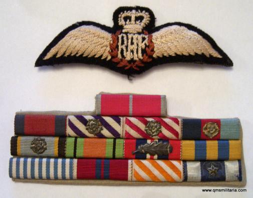 AIR VICE-MARSHAL BIRDIE BIRD-WILSON Attributed Medal Ribbons, Photo, Letter and signed postcard - Battle of Britain and one of the first McIndoe Guinea Pigs