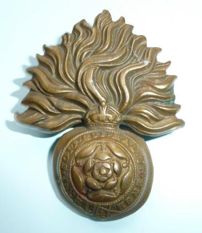 The Royal Fusiliers Regiment (City of London Regiment) - Edwardian Pattern Imperial Crown Other Ranks Brass Cap Badge