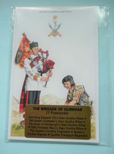 The Brigade of Gurkhas  Set of 7 Different Postcards published by Geoff White