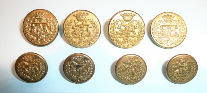 A set of 8 Argyll & Sutherland Highlanders Gilt Brass Flat Buttons