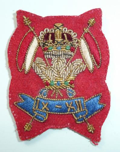 9th / 12th Royal Lancers (Prince of Wales's)  Officers Bullion Beret Badge