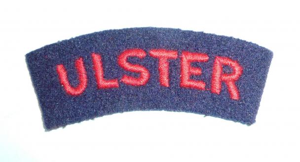 Royal Artillery (Territorial Army) Ulster - Woven Red on Blue Felt Supplementary Cloth Shoulder Title