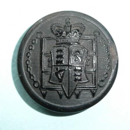 13th Queens Westminsters (Volunteer Rifle Corps (VRC)) Black Horn Large Pattern Button, QVC