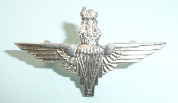 WW2 Parachute Regiment Officers 1945 Hallmarked Silver Collar Badge, Firmin