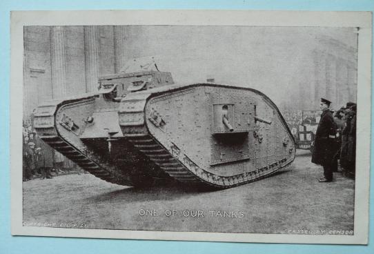 WW1 Real Photographic Printed Black & White Postcard- One of Our Tanks