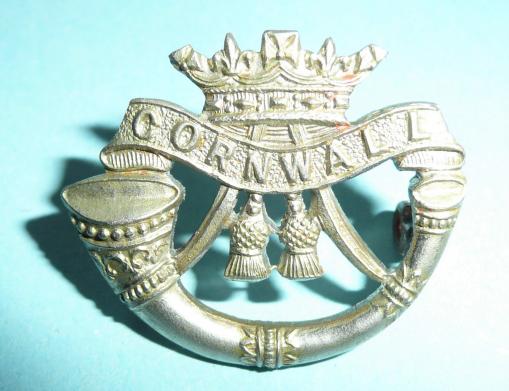 Duke of Cornwalls Light Infantry DCLI (Territorials) White Metal Collar Badge