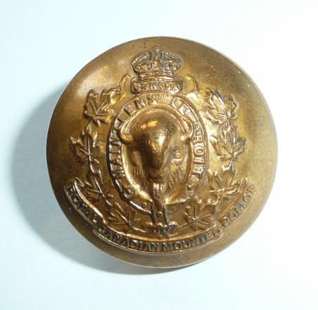 Royal Canadian Mounted Police (RCMP) Large Pattern Brass Button, Kings Crown