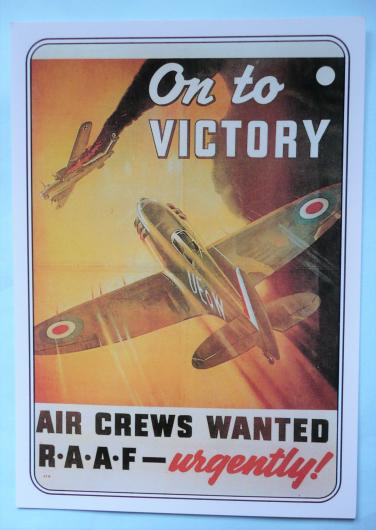 WW2 RAAF (Royal Australian Air Force) Reproduction Postcard of Original Recruiting Poster