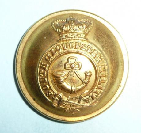 Rare Gilt South Gloucestershire Light Infantry Militia Officers Large Pattern Button, 1855 - 1881