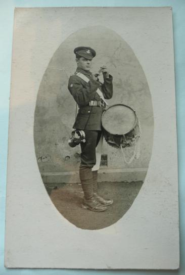 WW1 Original B&W Postcard - Drummer & Bugler of 19th Durham Light Infantry