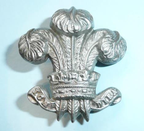 White Metal Prince of Wales Motto Collar Badge