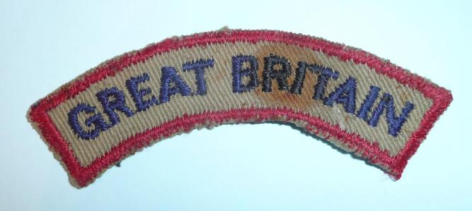 WW2 'Great Britain' USA American Red Cross Embroidered Cloth Shoulder Title