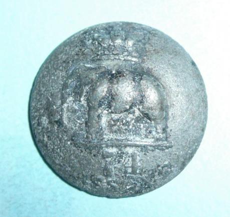 74th Regiment of Foot (Later 2nd Battalion The Highland Light Infantry) Other Ranks Pewter Opened Back Button