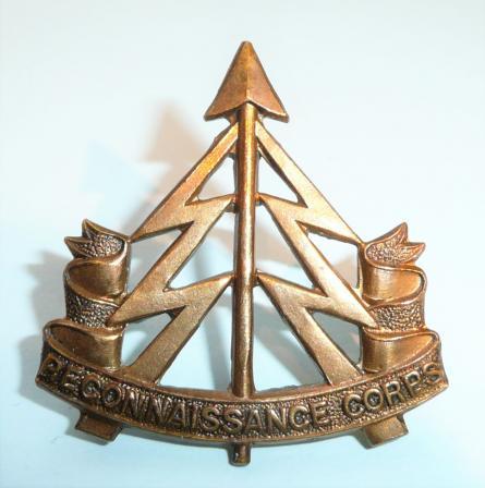WW2 RECCE Reconnaissance Corps Brass Cap Badge