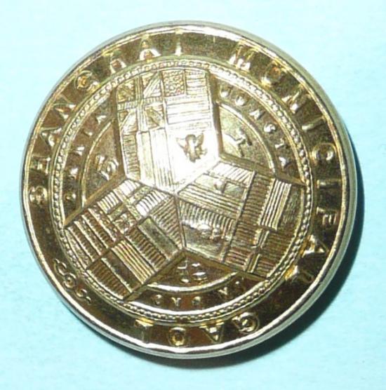 Chinese China Treaty Ports - Shanghai Municipal Gaol / Jail Large Pattern Gilt Officers Button