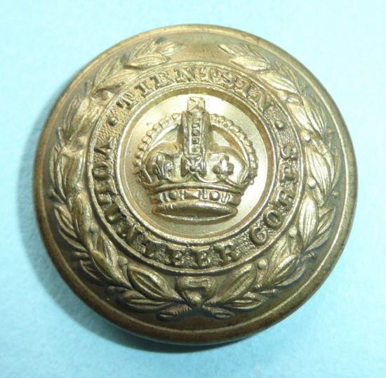 Chinese Treaty Ports - Tientsin Volunteer Corps Officers Large Pattern Gilt Button, Kings Crown