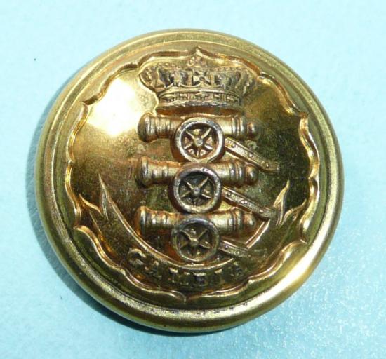 Colonial West Africa  - Royal Gambia Victorian Artillery Officers Large Pattern Gilt Tunic Button, QVC