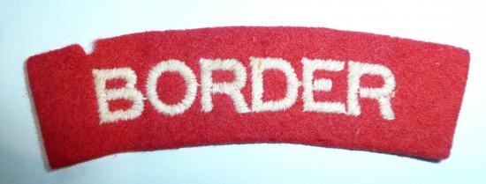 The Border Regiment Woven White on Red Felt Cloth Shoulder Title