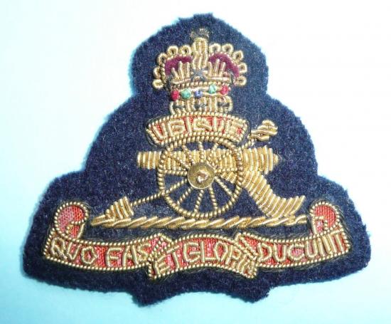 Royal Artillery (RA) Officers Bullion Beret Badge, QEII issue