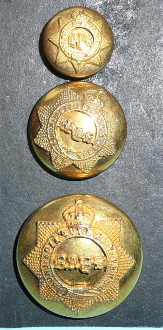 2nd Dragoon Guards (Bays) Officers Gilt Buttons Set