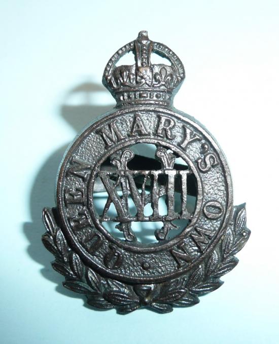 18th (Queen Marys Own) Hussars Officers OSD Bronze Cap Badge