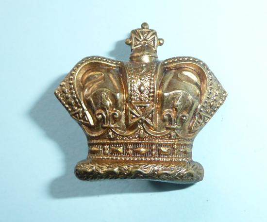 Victorian QVC Infantry Regiments Generic Brass Pattern Glengarry Crown for wear above a HPC, post 1881