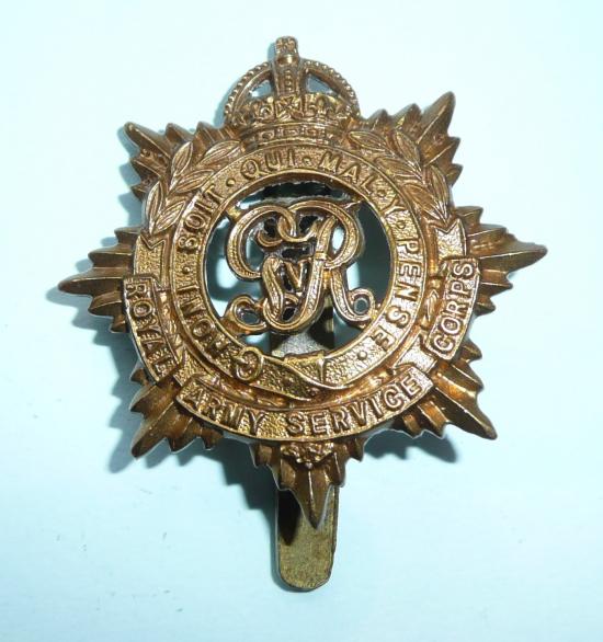 Royal Army Service Corps ( RASC ) Scarce George V ( GV ) pattern brass cap badge