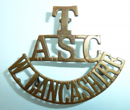 T / ASC / W Lancashire One Piece Brass Shoulder Title